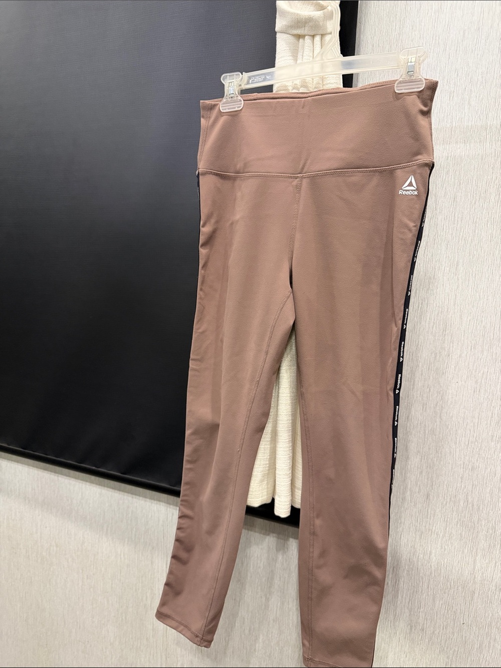 Reebok Girls' Taupe Brown Leggings with Side Tape
